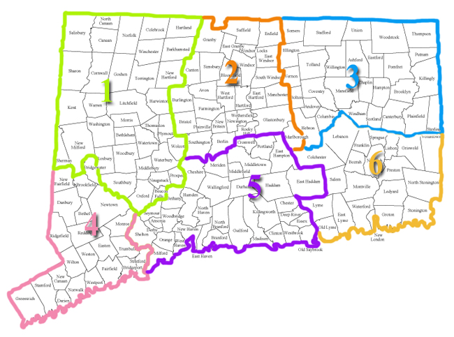 Map of the 6 CLA regions